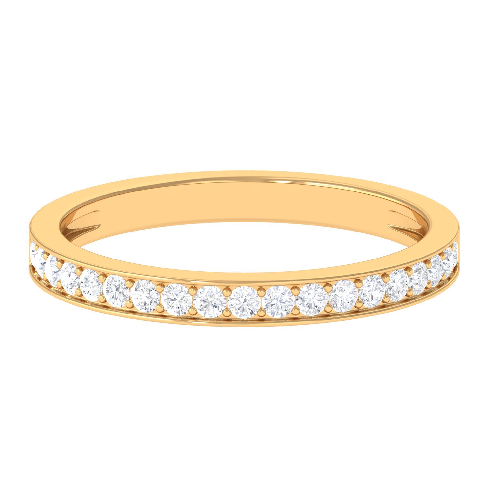 Certified Moissanite Half Eternity Ring Moissanite - ( D-VS1 ) - Color and Clarity - Rosec Jewels