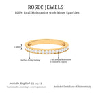 Certified Moissanite Half Eternity Ring Moissanite - ( D-VS1 ) - Color and Clarity - Rosec Jewels