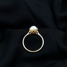 Natural Freshwater Pearl Solitaire Flower Ring Freshwater Pearl - ( AAA ) - Quality - Rosec Jewels