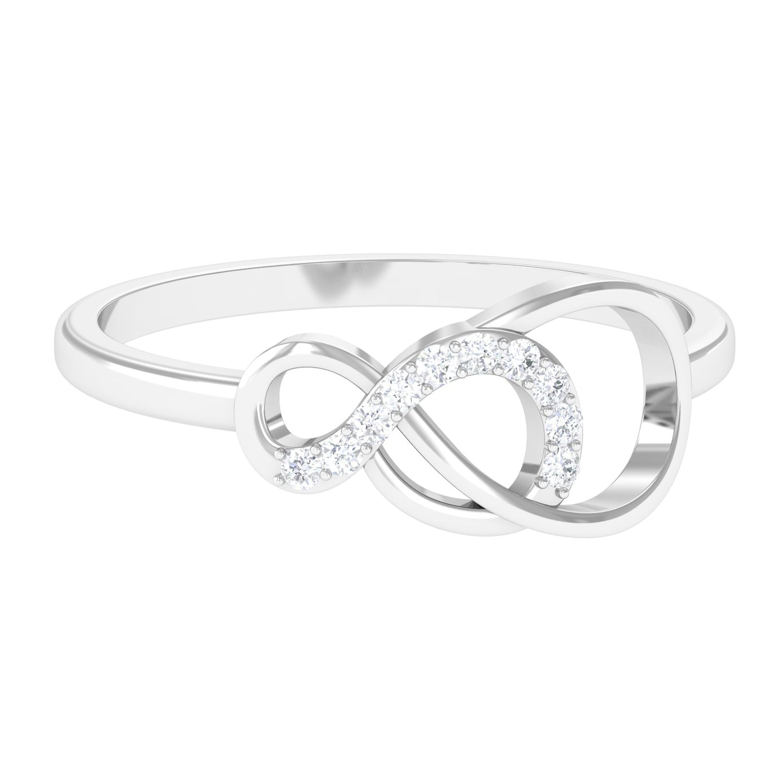 Natural Diamond Interlock Infinity Ring Diamond - ( HI-SI ) - Color and Clarity - Rosec Jewels