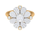 Illusion Set Diamond Statement Engagement Ring Diamond - ( HI-SI ) - Color and Clarity - Rosec Jewels