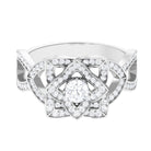 Art Deco Style Diamond Engagement Ring Diamond - ( HI-SI ) - Color and Clarity - Rosec Jewels