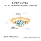 Bezel Set Aquamarine and Diamond East West Engagement Ring Aquamarine - ( AAA ) - Quality - Rosec Jewels