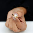 2.25 CT Solitaire Freshwater White Pearl Bypass Ring in Gold Freshwater Pearl - ( AAA ) - Quality - Rosec Jewels