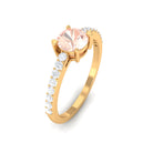 Designer Morganite Solitaire Promise Ring with Diamond Morganite - ( AAA ) - Quality - Rosec Jewels