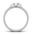 1.25 CT Real Rose Quartz and Diamond Ring Set Rose Quartz - ( AAA ) - Quality - Rosec Jewels