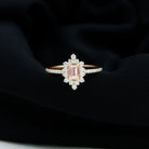 Vintage Morganite and Diamond Halo Engagement Ring Morganite - ( AAA ) - Quality - Rosec Jewels