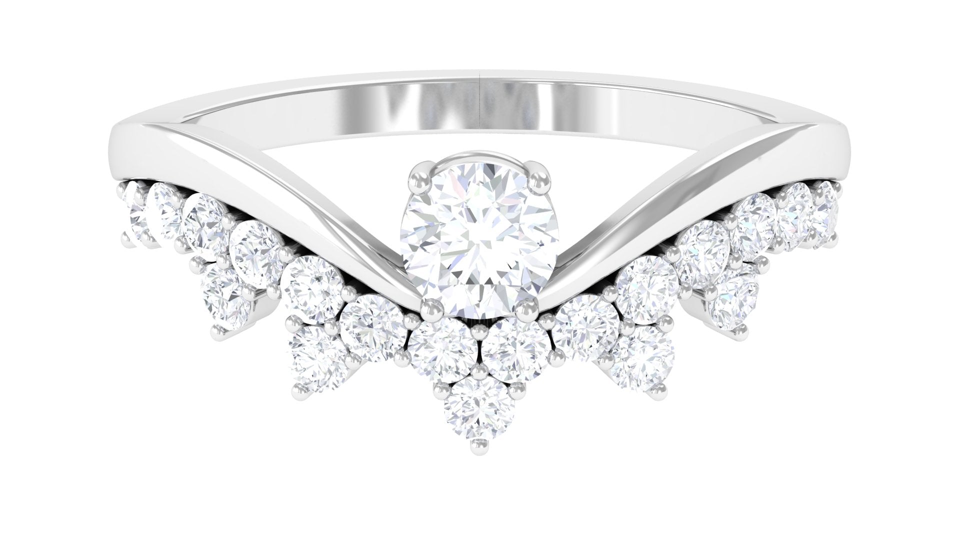 Rosec Jewels-Designer Moissanite Curved Engagement Ring