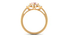 Round Morganite Flower Engagement Ring with Diamond Morganite - ( AAA ) - Quality - Rosec Jewels