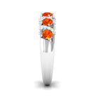 1 CT Orange Sapphire Designer Anniversary Band with Diamond Orange Sapphire - ( AAA ) - Quality - Rosec Jewels