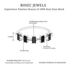 2.75 CT Black Onyx and Moissanite East West Half Eternity Ring Black Onyx - ( AAA ) - Quality - Rosec Jewels