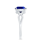 Rosec Jewels-Lab Grown Blue Sapphire and Diamond Solitaire Crossover Ring