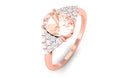 1.50 Ct Solitaire Morganite Oval Engagement Ring with Diamond Morganite - ( AAA ) - Quality - Rosec Jewels