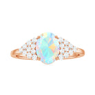 1.75 CT Oval Cut Ethiopian Opal Solitaire Ring with Diamond Accent Ethiopian Opal - ( AAA ) - Quality - Rosec Jewels