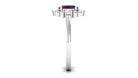 Oval Rhodolite and Diamond Cocktail Ring Rhodolite - ( AAA ) - Quality - Rosec Jewels