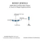 London Blue Topaz and Moissanite Eternity Ring in Prong Setting London Blue Topaz - ( AAA ) - Quality - Rosec Jewels