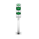 Lab-Created Emerald and Diamond Classic Eternity Band Ring Lab Created Emerald - ( AAAA ) - Quality - Rosec Jewels