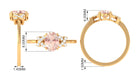 Split Shank Oval Morganite and Diamond Solitaire Engagement Ring Morganite - ( AAA ) - Quality - Rosec Jewels