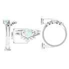 Ethiopian Opal and Diamond Ring Set with Leaf Motif Ethiopian Opal - ( AAA ) - Quality - Rosec Jewels