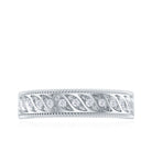 Round Diamond Designer Wedding Band Ring with Twisted Rope Diamond - ( HI-SI ) - Color and Clarity - Rosec Jewels