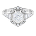 Diamond Vintage Illusion Engagement Ring Diamond - ( HI-SI ) - Color and Clarity - Rosec Jewels