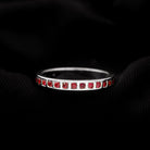 Bar Set Ruby Contemporary Eternity Ring Ruby - ( AAA ) - Quality - Rosec Jewels