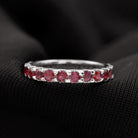 Minimal Round Ruby Eternity Ring Ruby - ( AAA ) - Quality - Rosec Jewels