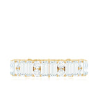 Round and Baguette Cut Moissanite Eternity Anniversary Band Moissanite - ( D-VS1 ) - Color and Clarity - Rosec Jewels