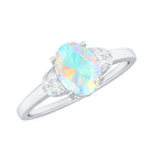 1.25 CT Oval Cut Ethiopian Opal Engagement Ring with Moissanite Collar Ethiopian Opal - ( AAA ) - Quality - Rosec Jewels