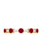 1 CT Minimal Round Shape Ruby and Diamond Stackable Ring Ruby - ( AAA ) - Quality - Rosec Jewels