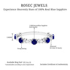 1 CT Floral Inspired Blue Sapphire and Diamond Half Eternity Ring Blue Sapphire - ( AAA ) - Quality - Rosec Jewels