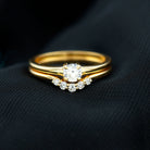 Real Diamond Minimal Wedding Ring Set Diamond - ( HI-SI ) - Color and Clarity - Rosec Jewels