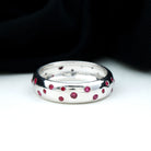 1 CT Scattered Ruby Silver Band Ring Ruby - ( AAA ) - Quality 92.5 Sterling Silver 9.5 - Rosec Jewels