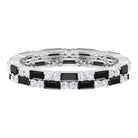 Lab Grown Black Diamond and Diamond Eternity Band Ring Lab Created Black Diamond - ( AAAA ) - Quality - Rosec Jewels