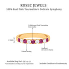 Pink Tourmaline and Diamond Nine Stone Band Ring Pink Tourmaline - ( AAA ) - Quality - Rosec Jewels