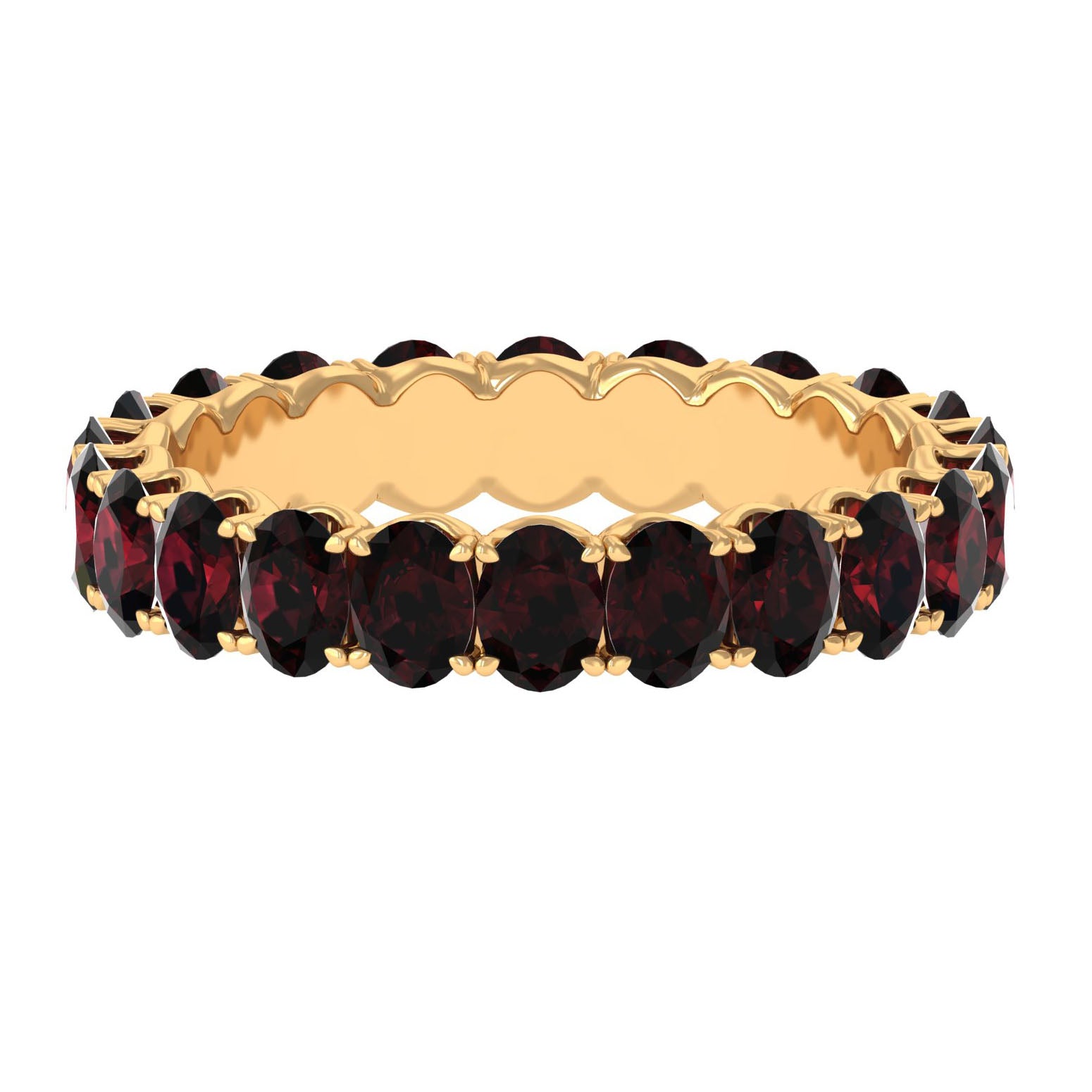 Oval Shape Garnet Full Eternity Ring Garnet - ( AAA ) - Quality - Rosec Jewels