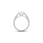 Round Cubic Zirconia Engagement Ring with Side Stones Zircon - ( AAAA ) - Quality - Rosec Jewels