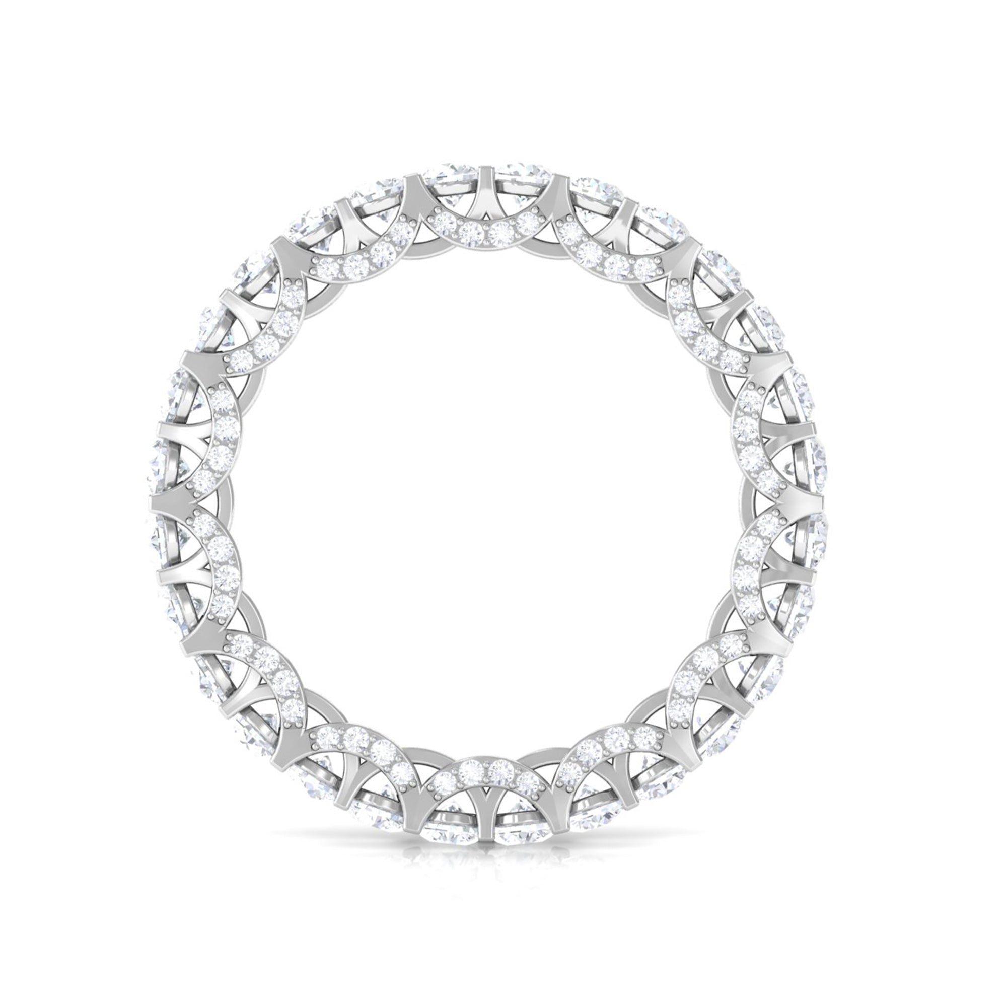 Minimal Round Diamond Eternity Ring Diamond - ( HI-SI ) - Color and Clarity - Rosec Jewels