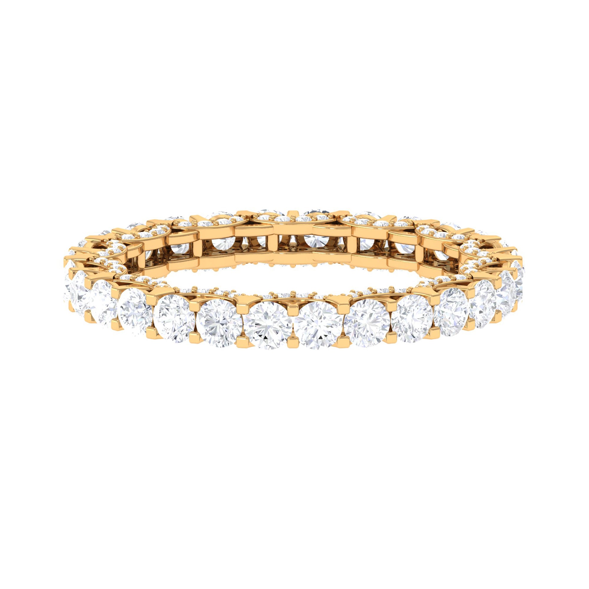 Minimal Round Diamond Eternity Ring Diamond - ( HI-SI ) - Color and Clarity - Rosec Jewels