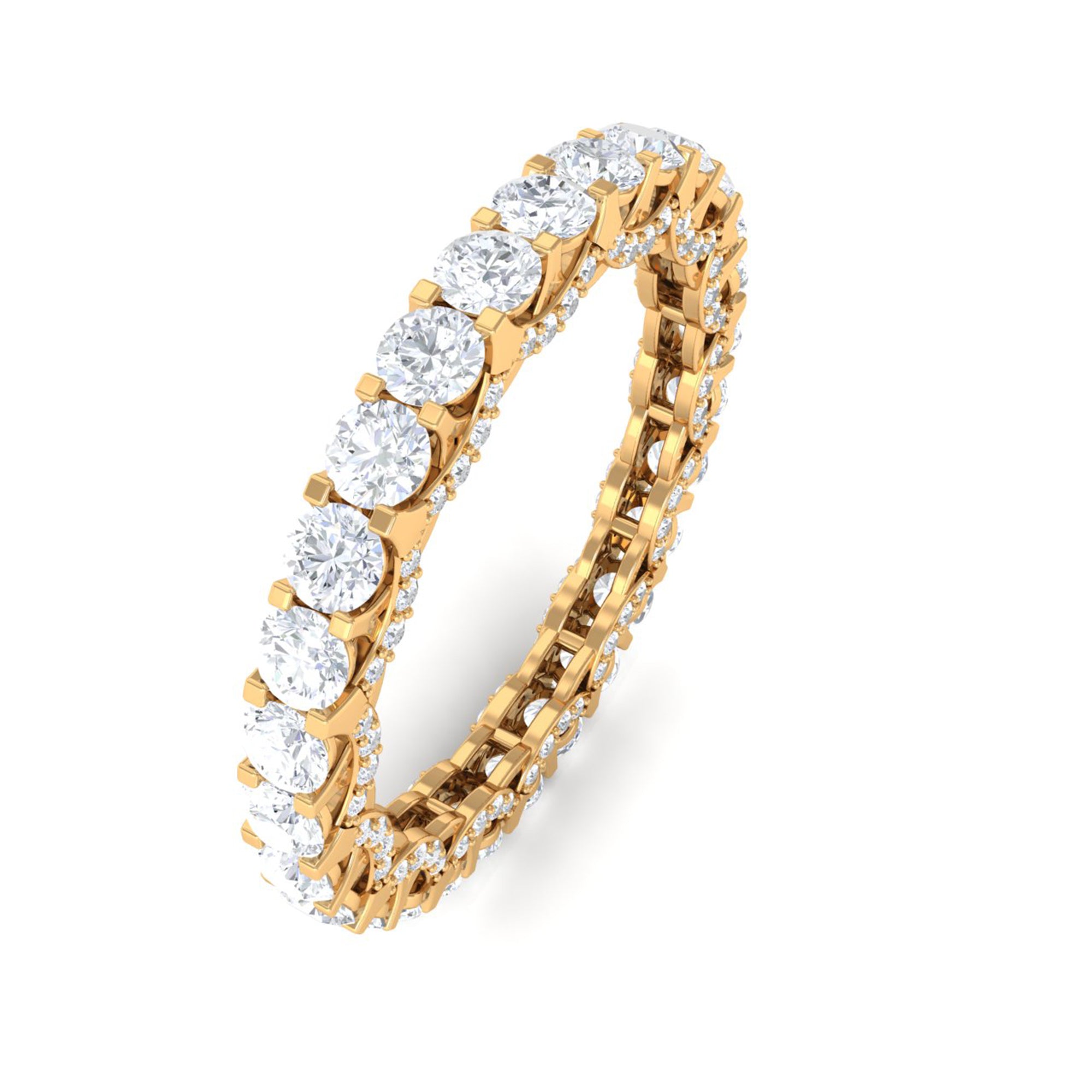 Minimal Round Diamond Eternity Ring Diamond - ( HI-SI ) - Color and Clarity - Rosec Jewels