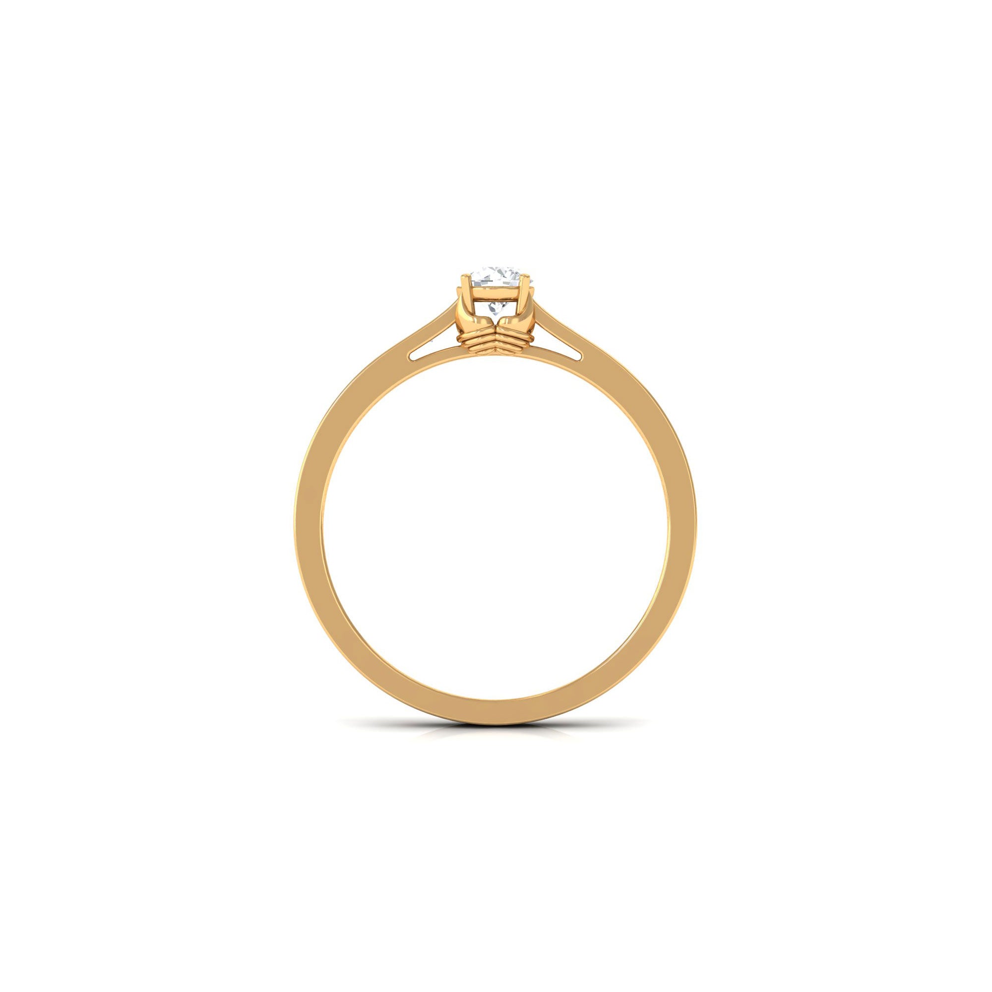 Minimal Round Diamond Promise Ring Diamond - ( HI-SI ) - Color and Clarity - Rosec Jewels