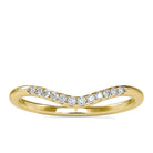 Curved Gold Stackable Ring with Prong Set Moissanite Moissanite - ( D-VS1 ) - Color and Clarity - Rosec Jewels