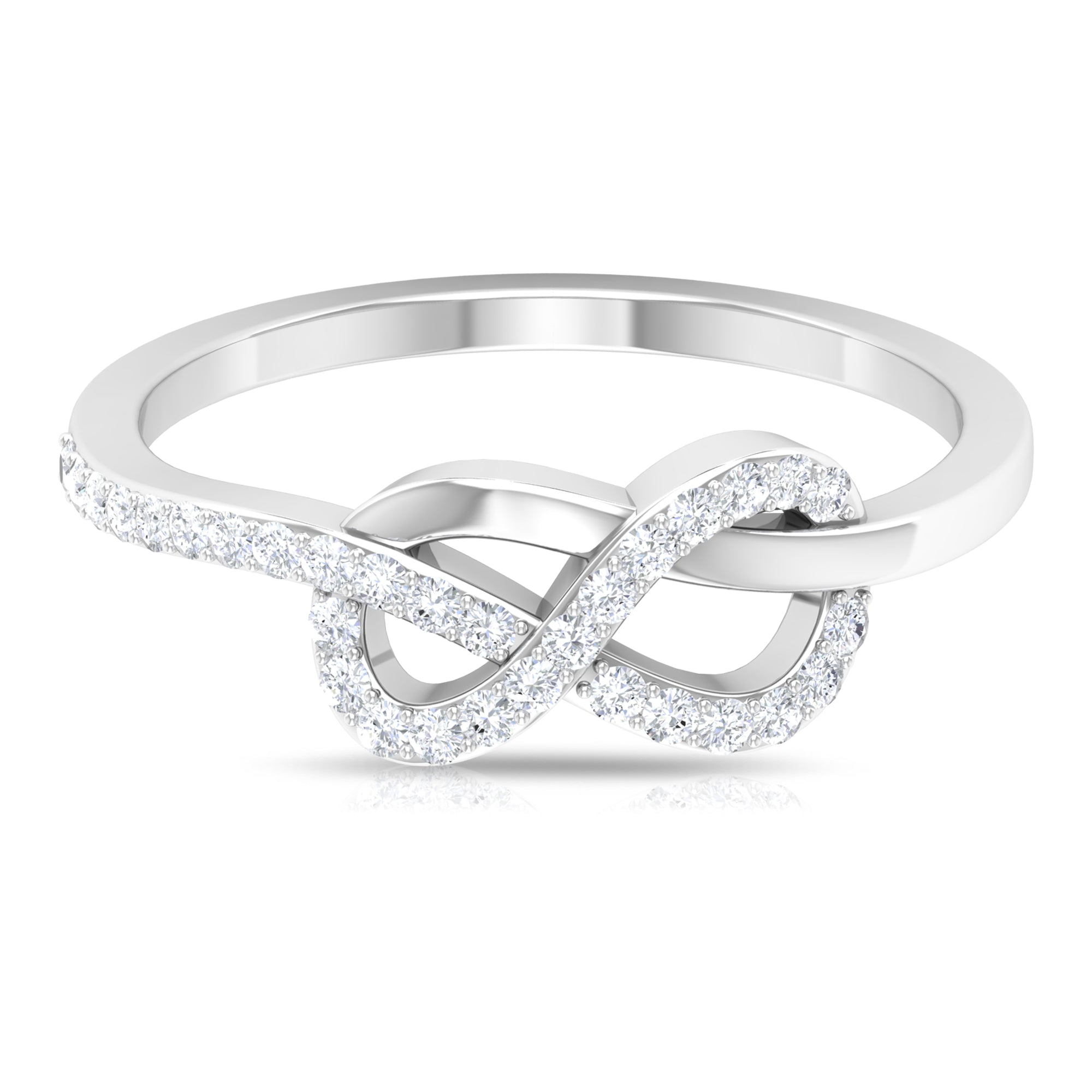 Minimalist Diamond Twisted Infinity Ring Diamond - ( HI-SI ) - Color and Clarity - Rosec Jewels