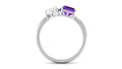 Real Amethyst and Moissanite Toi Et Moi Ring Amethyst - ( AAA ) - Quality - Rosec Jewels