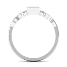 5 MM Princess Cut Rose Quartz Solitaire Celtic Ring in Bezel Setting Rose Quartz - ( AAA ) - Quality - Rosec Jewels