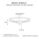 3/4 CT Simple Moissanite Solitaire Ring with Side Stone Moissanite - ( D-VS1 ) - Color and Clarity - Rosec Jewels