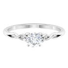 Round Moissanite Solitaire Celtic Promise Ring Moissanite - ( D-VS1 ) - Color and Clarity - Rosec Jewels