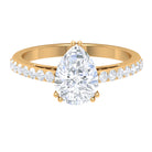 Rosec Jewels-2.25 CT Double Prong Set Round Cut Solitaire Moissanite Ring with Surface Pronged Side Stones