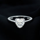 Certified Moissanite Solitaire Heart Engagement Ring Moissanite - ( D-VS1 ) - Color and Clarity - Rosec Jewels