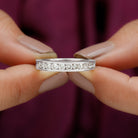 Channel Set Moissanite Half Eternity Band Ring Moissanite - ( D-VS1 ) - Color and Clarity - Rosec Jewels